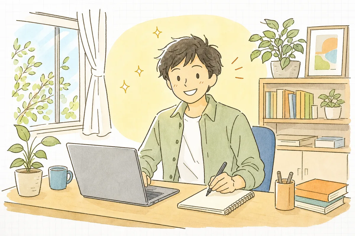 新しく開いた澄んだ会話でAIとのやり取りがまた噛み合い、すっきりした表情で作業を軽やかに進めていく開発者