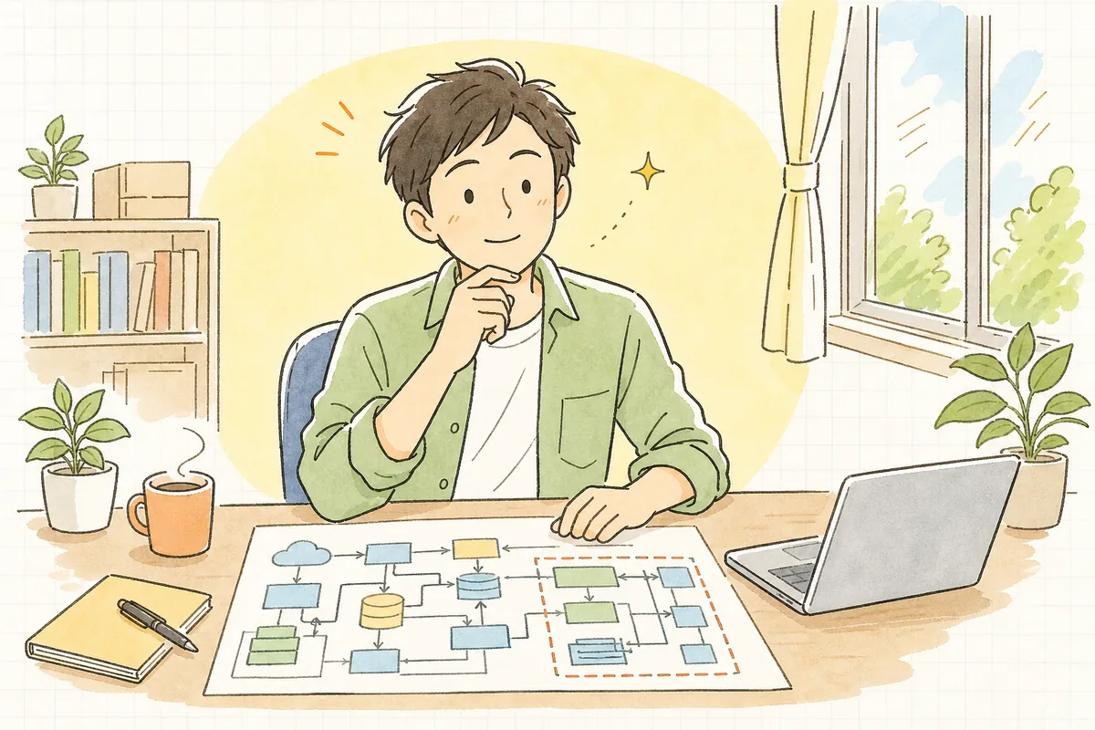 既存設計の意図と弱点を理解し終え、次にどこを直すか落ち着いて見通せるようになった開発者