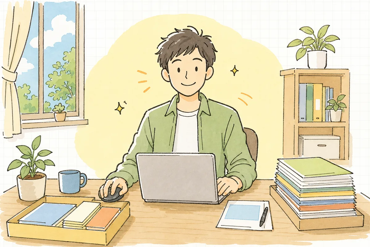 警告の仕分けを終えて、今日直す数件だけに絞り込めたことで表情がやわらぎ、落ち着いて修正に取りかかろうとしている開発者