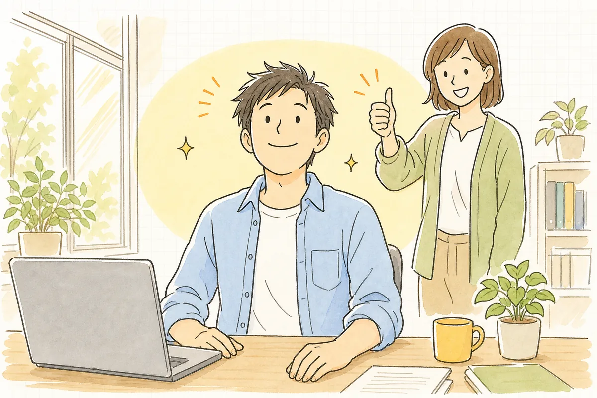 キャッシュを入れたあとの応答が速くなり、利用者に喜ばれて肩の力が抜けた表情の開発者