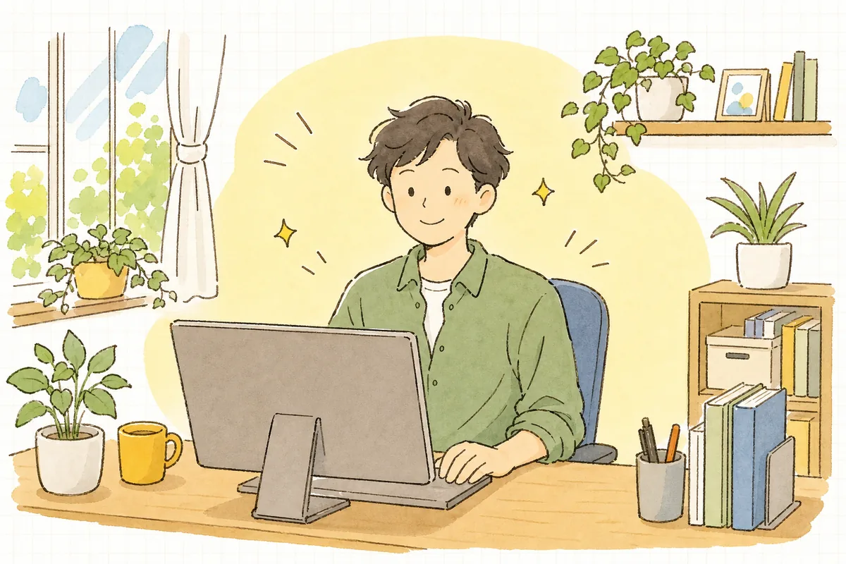 型エラーをanyに頼らず直しきって、肩の力が抜けて穏やかにコードを見つめている開発者